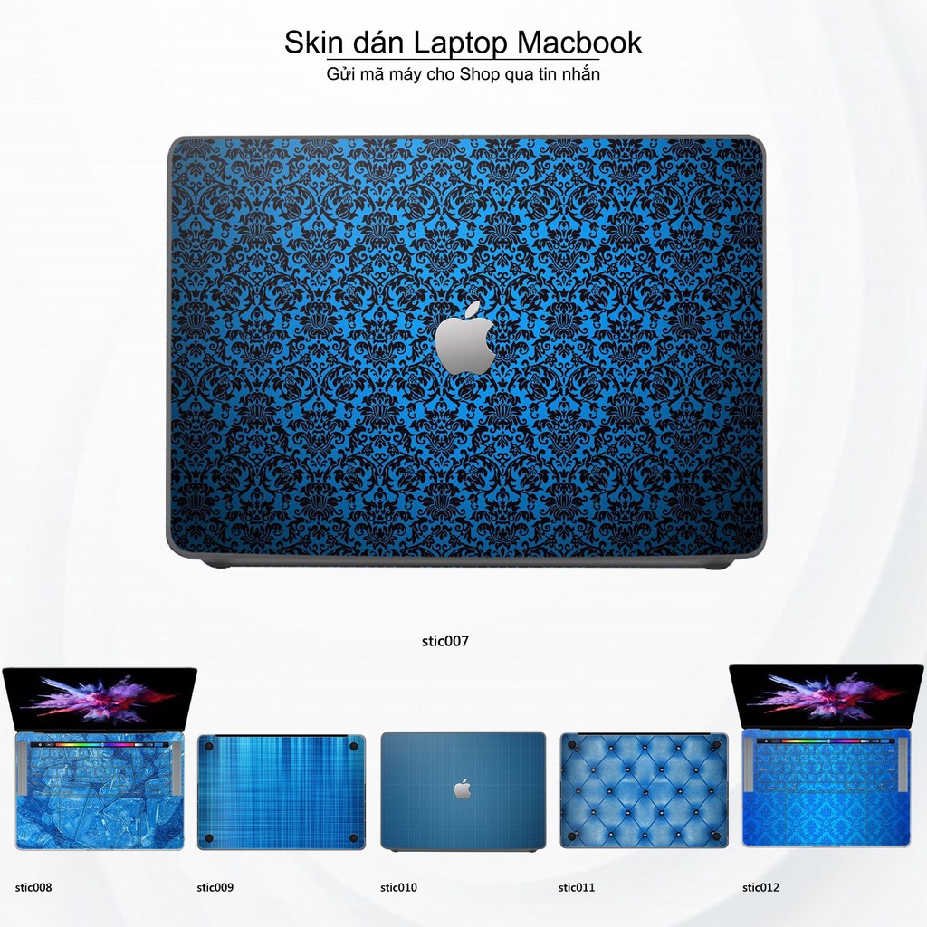 Skin dán Macbook mẫu Hoa văn sticker (đã cắt sẵn, inbox mã máy cho shop)