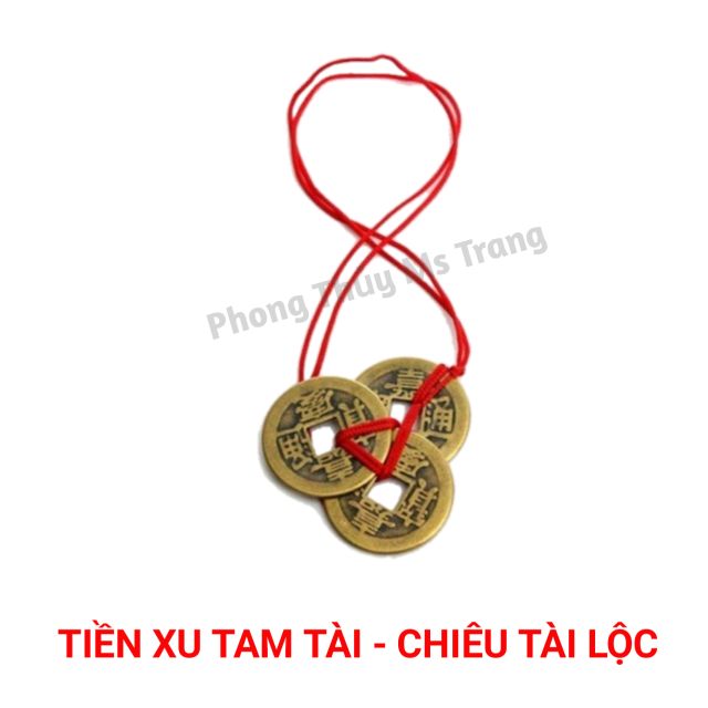 [ẢNH THẬT] Tiền Xu Tam Tài - Chiêu Tài Lộc. đồng xu tụ tài để ví