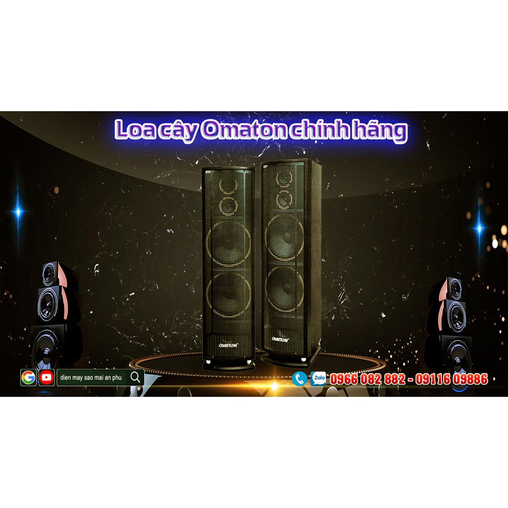 Loa Đứng, Loa Cây KaraOke Nghe Nhạc Hàng Cao Cấp Omaton P-8300 Bass từ đôi 25cm từ đôi lực mạnh, Treble dome