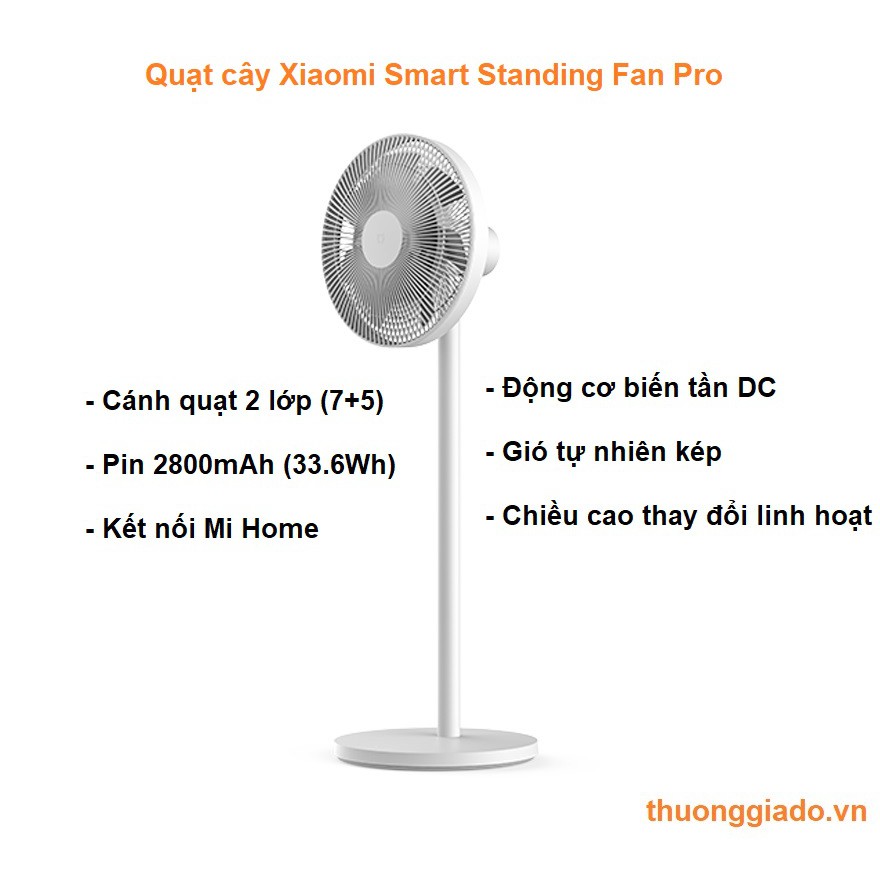 Quạt cây Xiaomi Smartmi Standing Fan Pro BPLDS03DM (động cơ DC, pin 2800mAh)