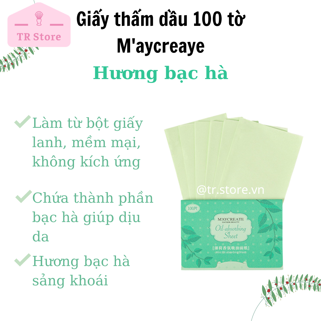 Giấy thấm dầu 100 tờ Maycreate | BigBuy360 - bigbuy360.vn