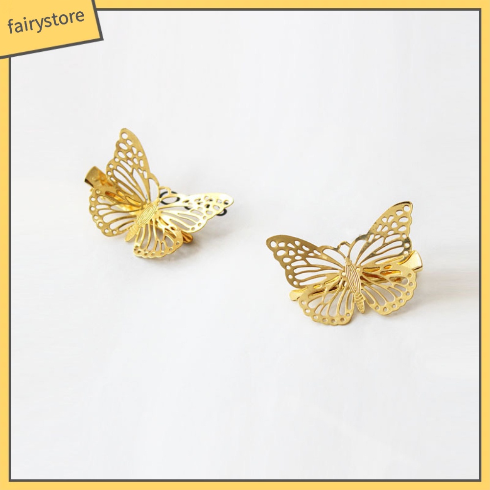 Kẹp tóc kim loại hình bướm bắt mắt thời trang cổ điển