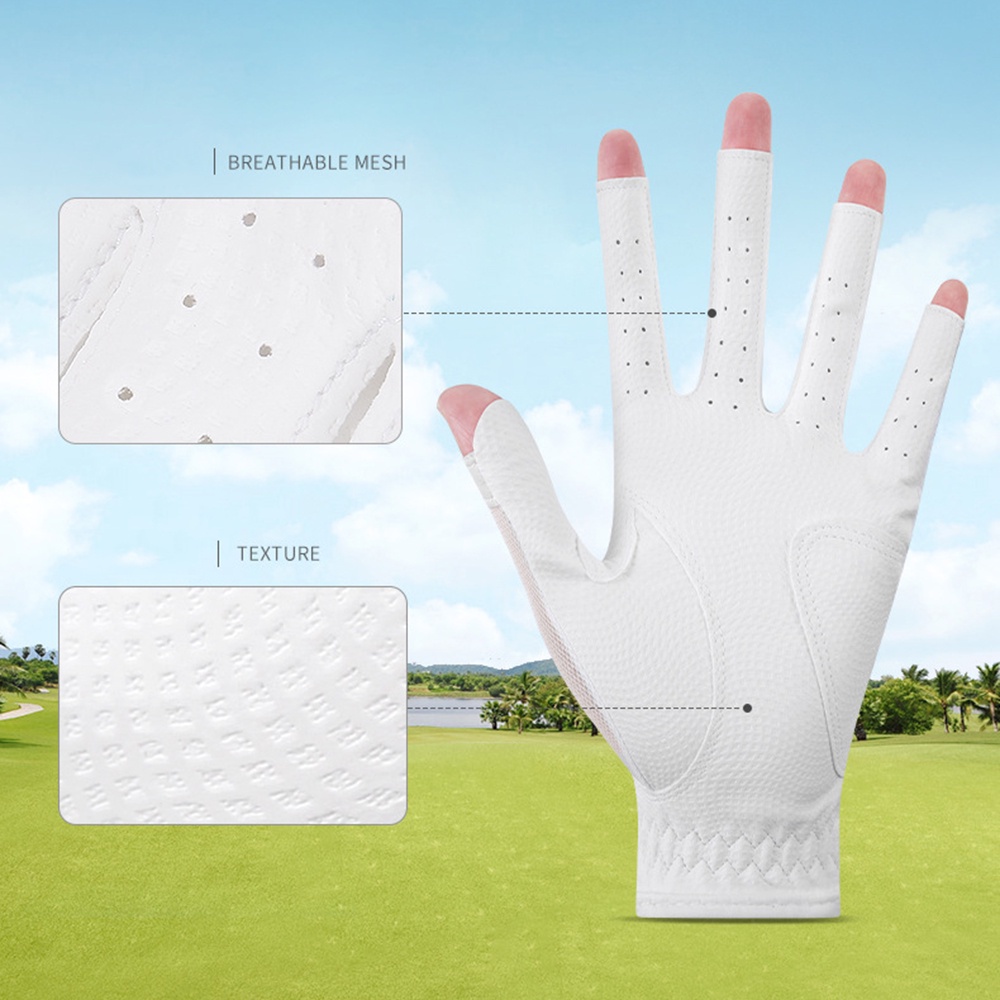 Đôi Găng Tay Đánh Golf ST028 Hở Ngón Thoáng Khí Chống Trượt Bằng PU Phối Lưới Thoáng Khí Cho Nữ