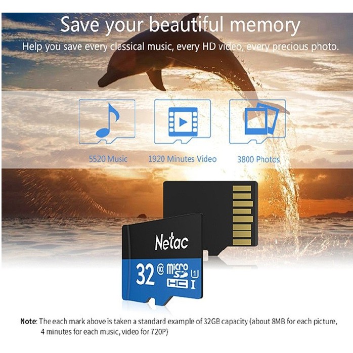 Thẻ nhớ MicroSD Netac 32GB chuẩn class 10 chuyên dụng dành cho camera và điện thoại | BigBuy360 - bigbuy360.vn