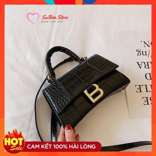 Túi đeo chéo khoá B da vân rắn thời trang-SuBim.Store -da pu vân rắn cực đẹp