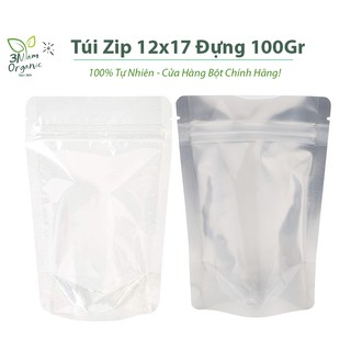 10 túi zip đáy đứng đựng 100gr bột - 3nfam.organic