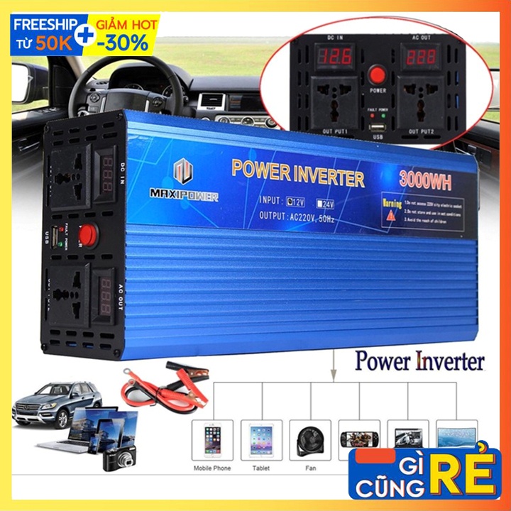 Bộ kích điện ắc quy 24V sang 220V Inverter 3000W