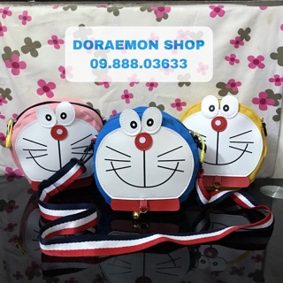 Túi Vải Đeo Chéo Doraemon Doremon dây đeo kẻ sọc thời trang