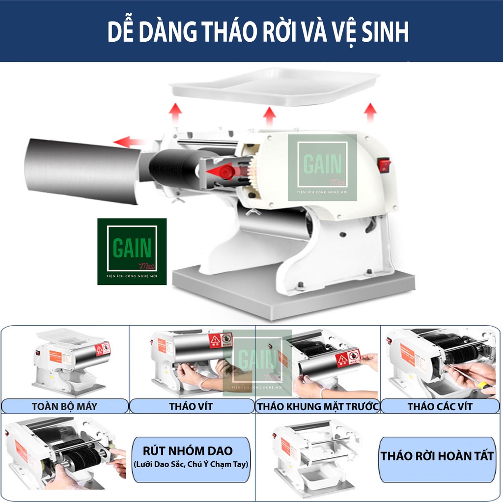 Máy Thái Thịt Tươi Sống Thịt Chín Đa Năng Chính Hãng LIFECODE, Công Suất 550W, BH 18 Tháng Đổi Lỗi 6 Tháng