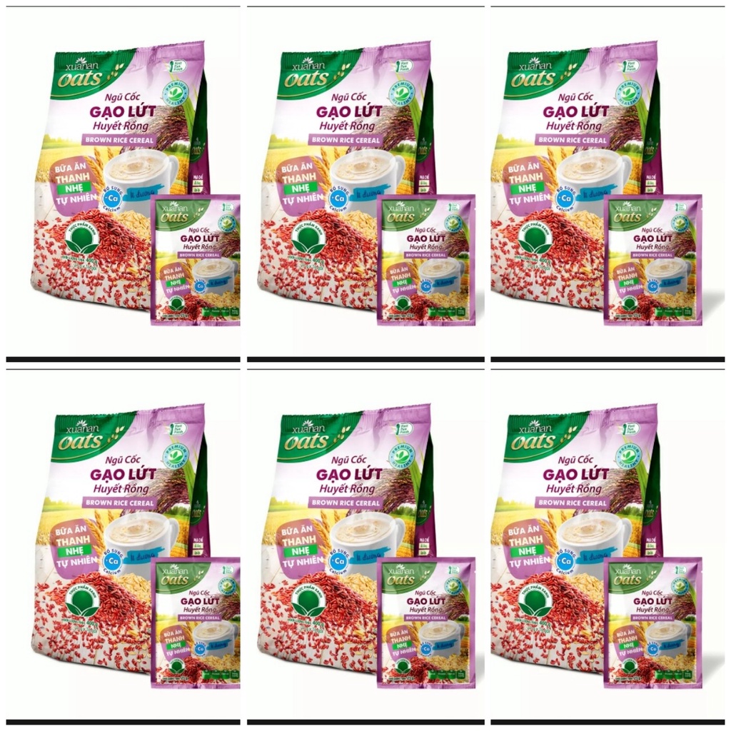 Combo 5 Gói Ngũ Cốc Gạo Lứt Huyết Rồng Xuân An 400g/25g*16 gói( Tặng Kèm KM)