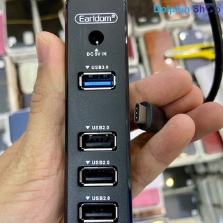 HUB CHUYỂN USB TYPE C RA 1 CỔNG USB 3.0 + 3 CỔNG USB 2.0 + 5V DC EARLDOM HUB08