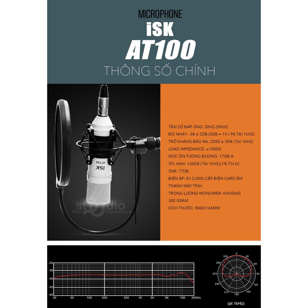 Micro thu âm ISK AT100 - Micro thu âm cho máy tính