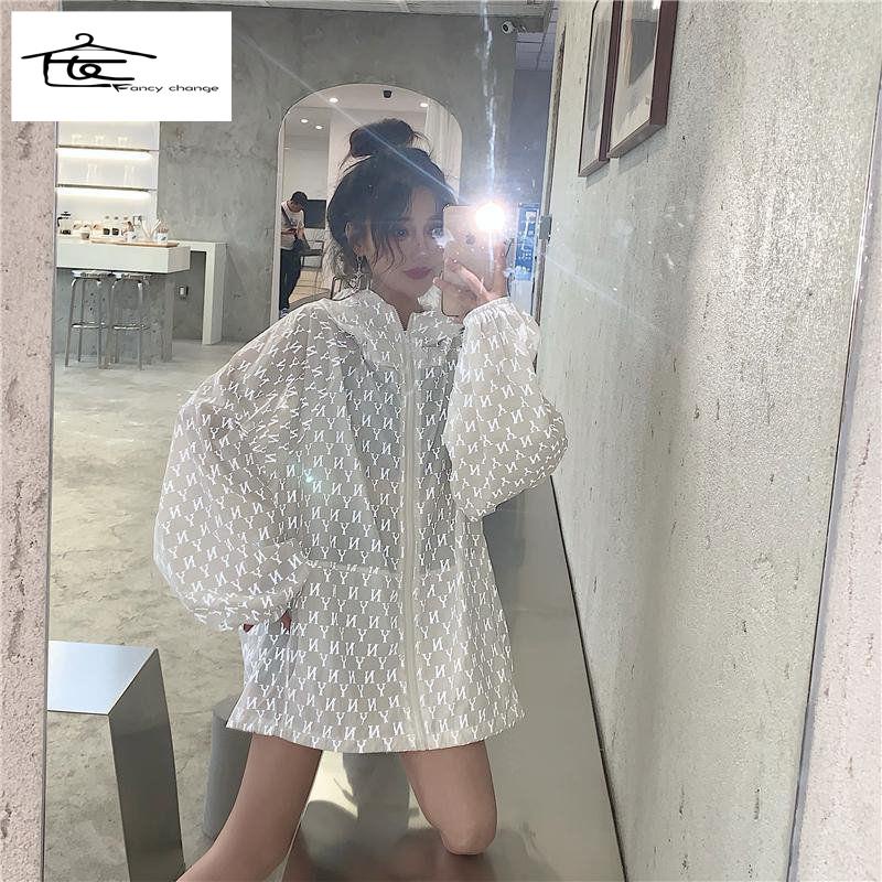 Áo Khoác Chống Nắng Mỏng Tay Dài Dáng Rộng Phản Quang Phong Cách Hàn Quốc Thời Trang Mùa Hè Cho Học Sinh