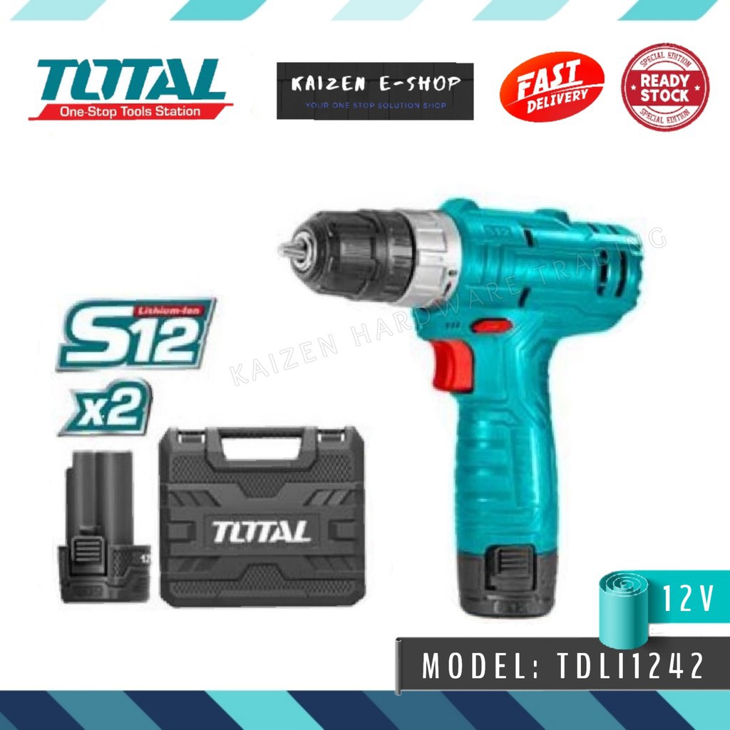 MÁY KHOAN PIN 12V TOTAL TDLI1241 [CHÍNH HÃNG] KHOAN PIN MINI [RẺ]