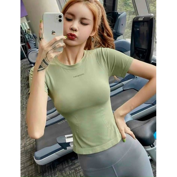 Áo tập gym yoga nữ AMI áo dệt kim vải cao cấp co giãn