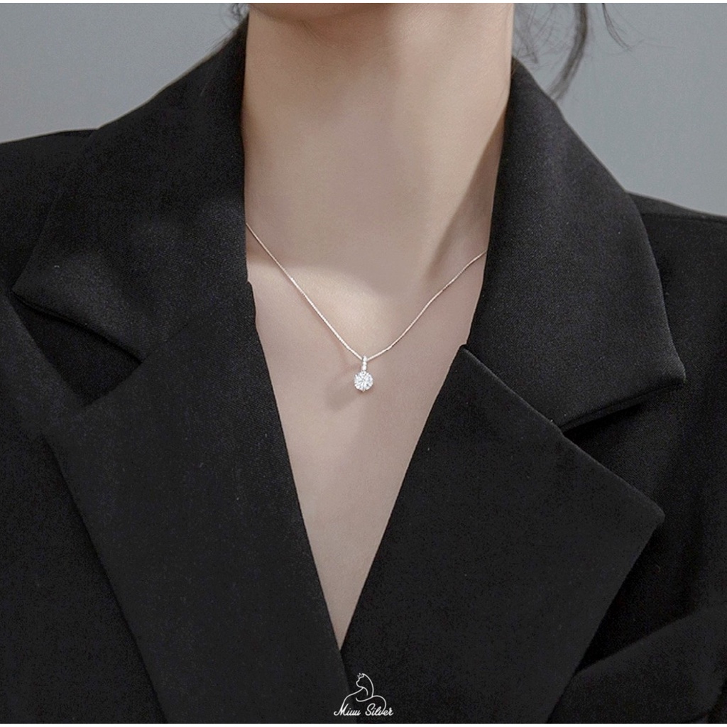 Dây chuyền bạc nữ Miuu Silver đính đá Oris Necklace