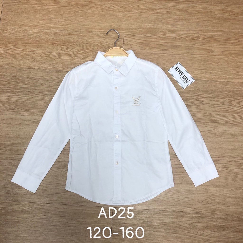 Áo sơ mi trắng trẻ em AD25 sz 16-40kg Áo sơ mi bé trai đi học đi chơi mềm  SUBIN KIDS AD26 AD25
