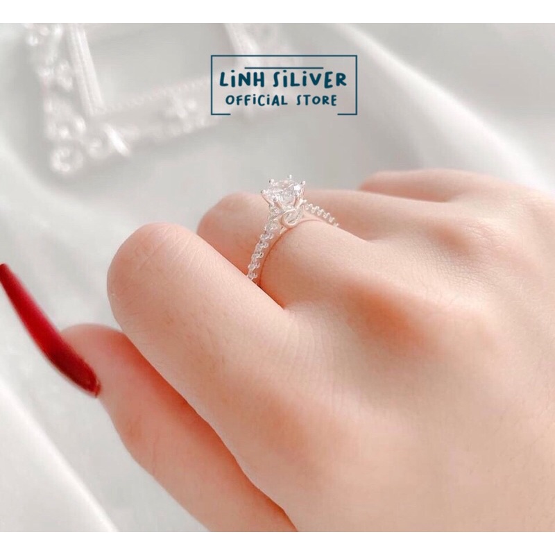 NHẪN NỮ BẠC TA NHỎ XINH- HÀNG CAO CẤP