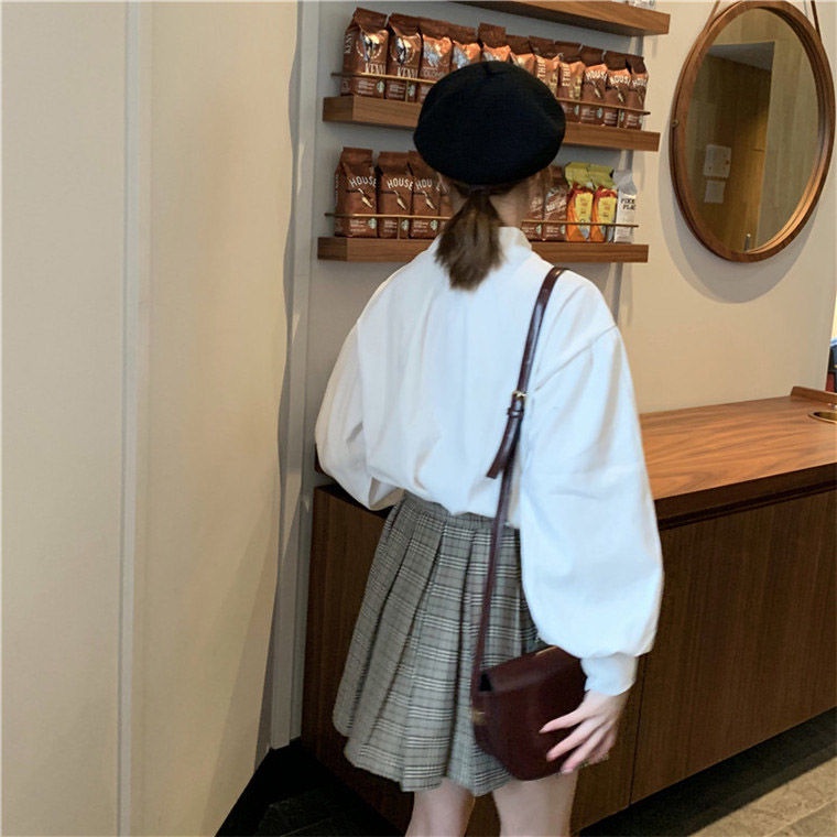 Áo Sơ Mi Tay Dài Dáng Rộng Phong Cách Hàn Quốc Cổ Điển Thời Trang Mới 2022 Dành Cho Bạn Nữ