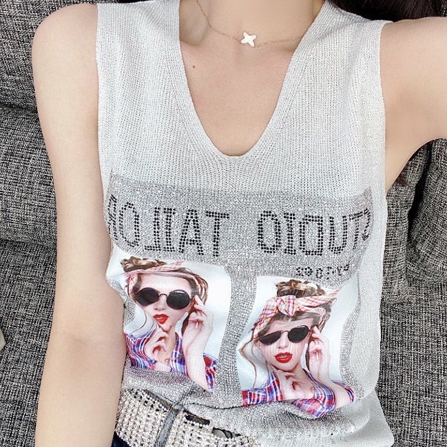 Áo len ZHELIHANGFEI sát nách dáng rộng dễ phối thời trang cho nữ