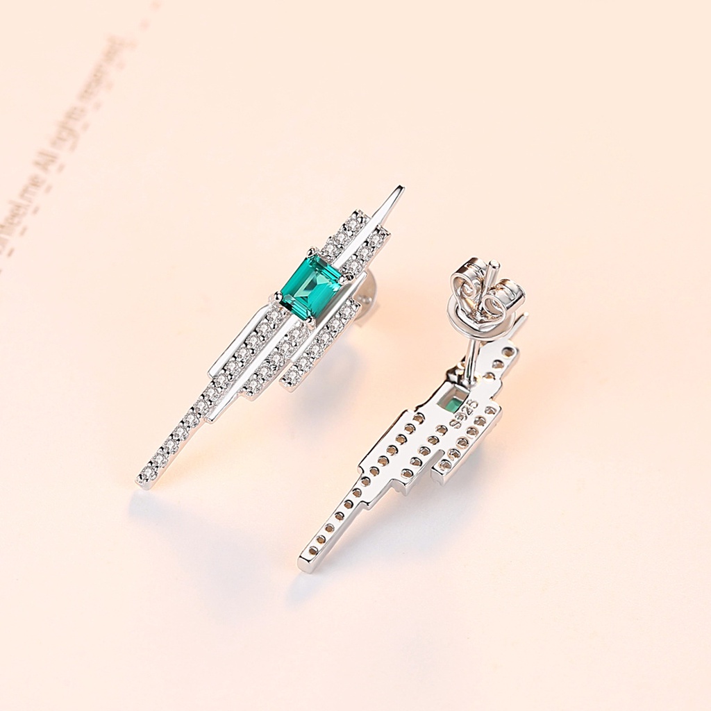 Khuyên Tai Nữ Đính Đá Xanh Lục Phong Cách Quý Tộc Cho Nữ B1451 Bảo Ngọc Jewelry