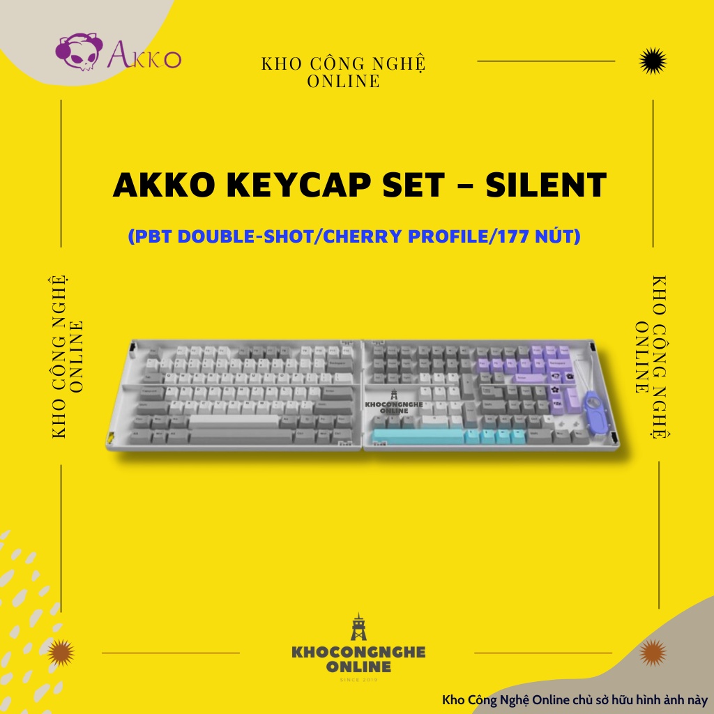 [Mã 33ELSALE hoàn 7% đơn 300K] AKKO Keycap set – Silent (PBT Double-Shot/Cherry profile/177 nút)