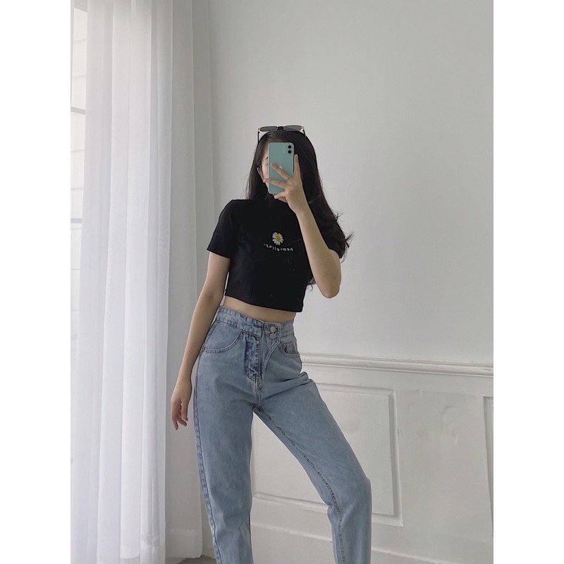 Quần jean baggy nữ lưng cao mẫu quần bò nữ cạp cao đẹp 08 | BigBuy360 - bigbuy360.vn