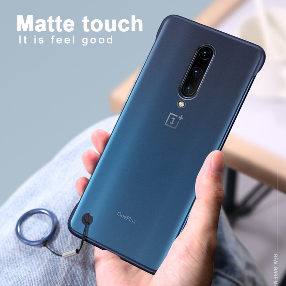 Oneplus 7 Pro Case Borderless Design Plastic Phone Case OnePlus 7T 7 6T 6 5T 5 Pro 1 + 7 Pro One Plus 7T Shockproof Back Cover With Metal Ring