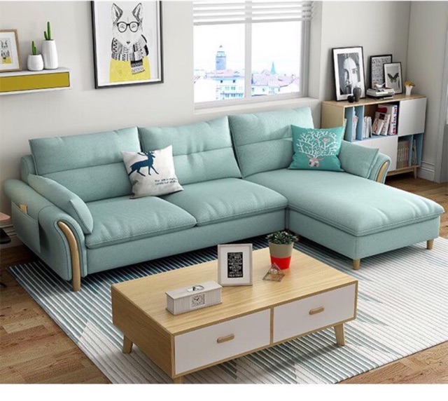 Sofa Góc Nhỏ Tay Gỗ ( có ảnh thật )