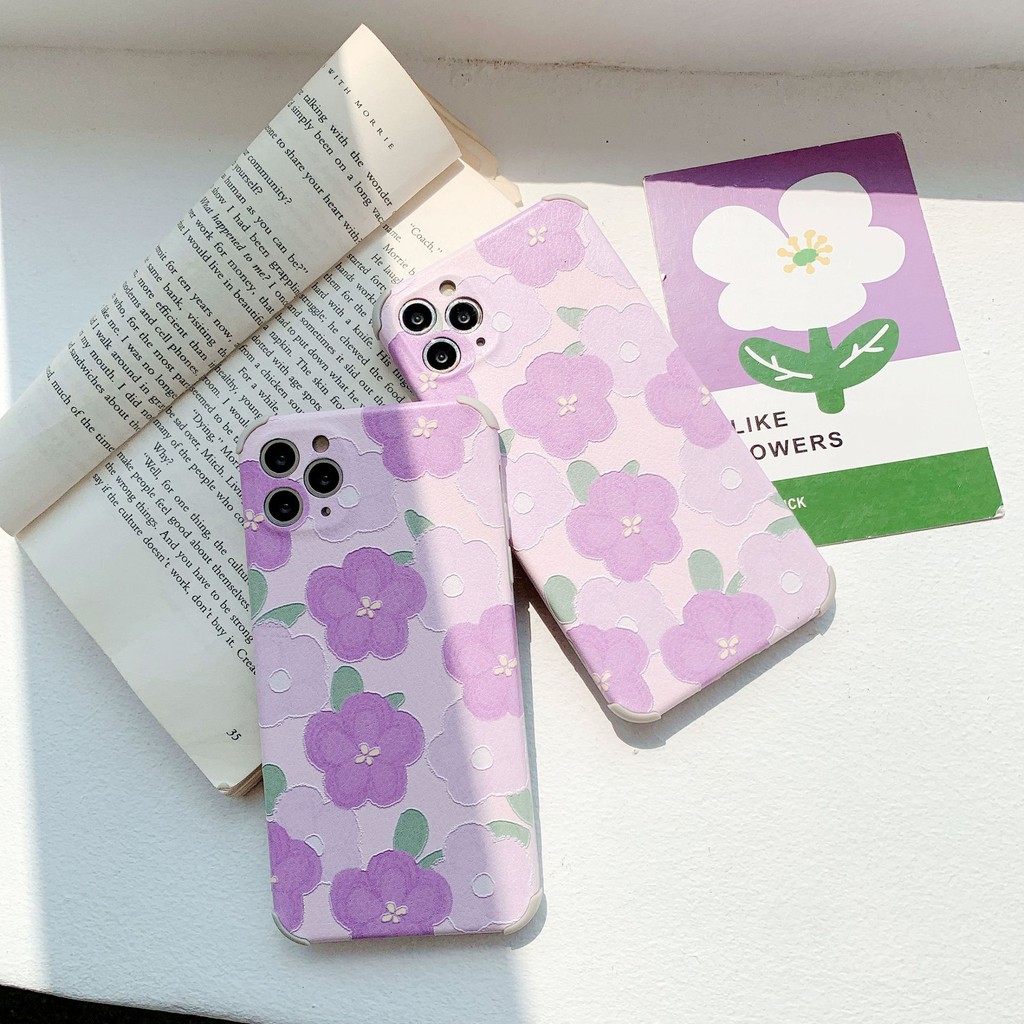 Ốp iPhone Hoa Purple iPhone 12 Pro Max/12/12 Pro/7Plus/8Plus/X/Xs Max/11/11 Pro Max - ốp iphone
