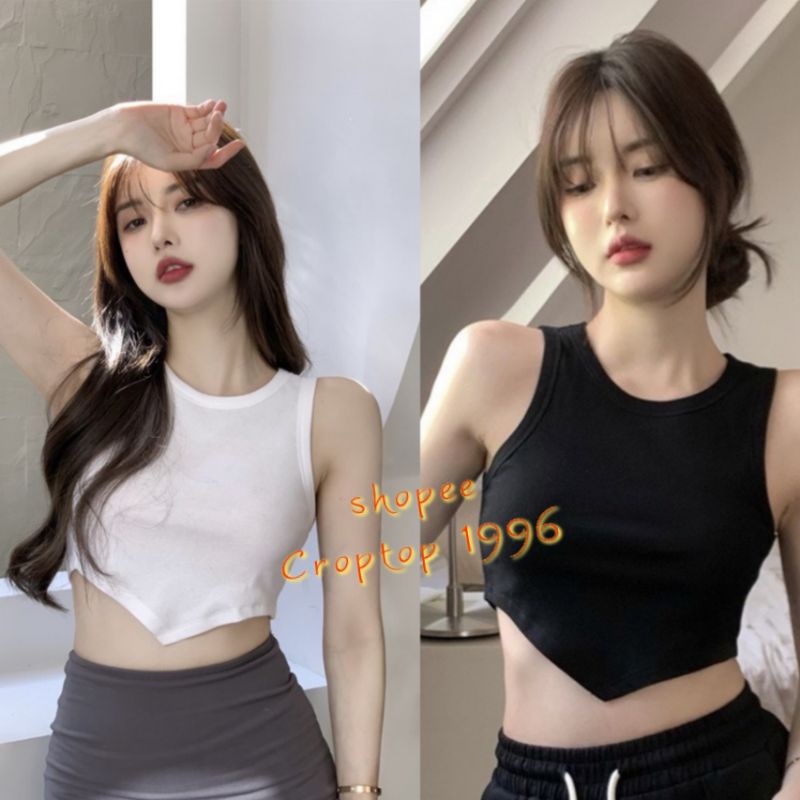 Áo ba lỗ croptop vạt chéo , chất len tăm dày dặn . mã A33