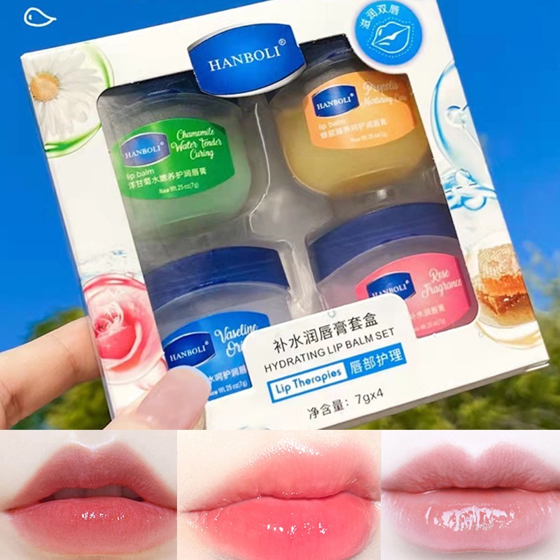 Bộ son dưỡng môi Vaseline chống nứt nẻ dưỡng ẩm tẩy tế bào chết đổi màu theo nhiệt độ