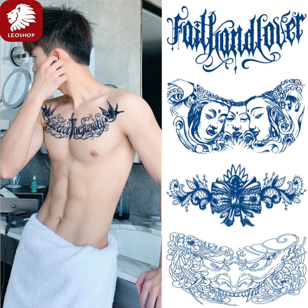 Xăm Dán Mực Henna Không Cần Khuôn LEO TATTOO (28x15cm)