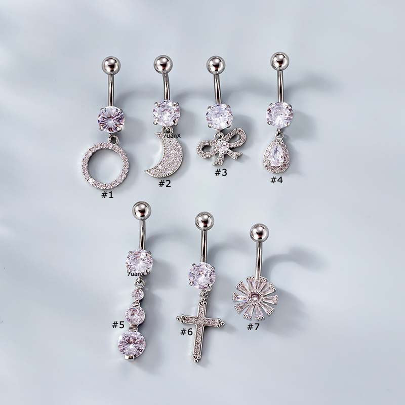 1 Khuyên RốN HìNh Nơ / Chữ ThậP BằNg ThéP Không Gỉ, 14 CáI