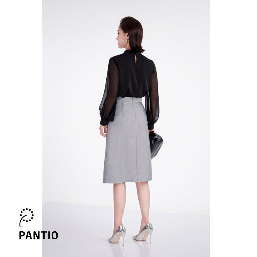 FAS33030 - Áo sơ mi chất liệu lụa mờ, cổ vặn xẻ - PANTIO