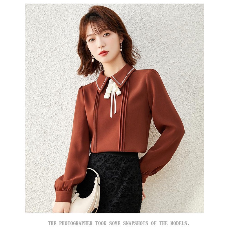 Áo Sơ Mi Chiffon Tay Dài Thời Trang Mùa Thu Dành Cho Nữ