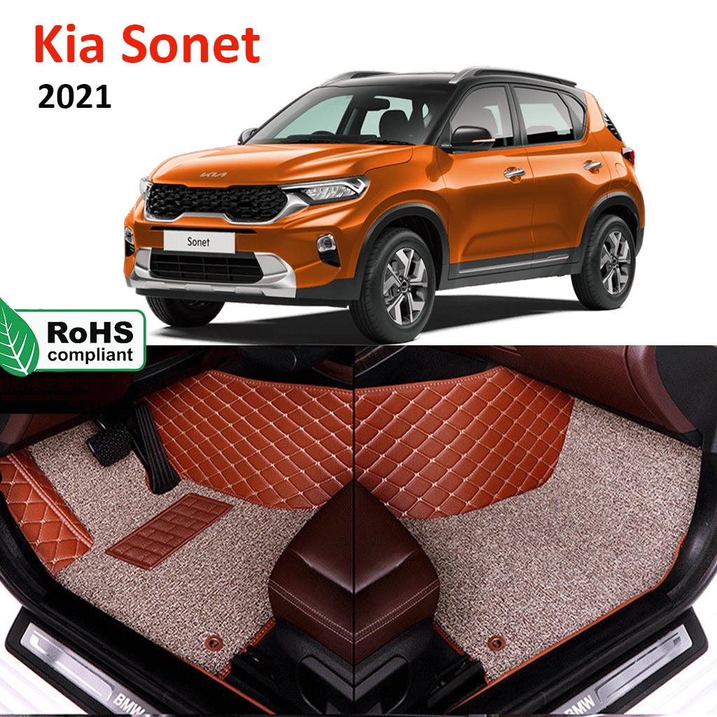 Thảm lót sàn 6D Kia Sonet 2021-nay phủ kín sàn xe, cách âm, chống nước hiệu quả