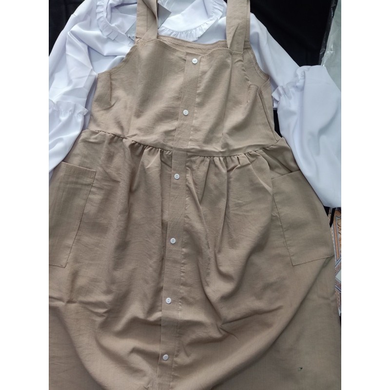 Sét váy yếm kèm sơ mi dáng baby doll phong cách hàn quốc | BigBuy360 - bigbuy360.vn