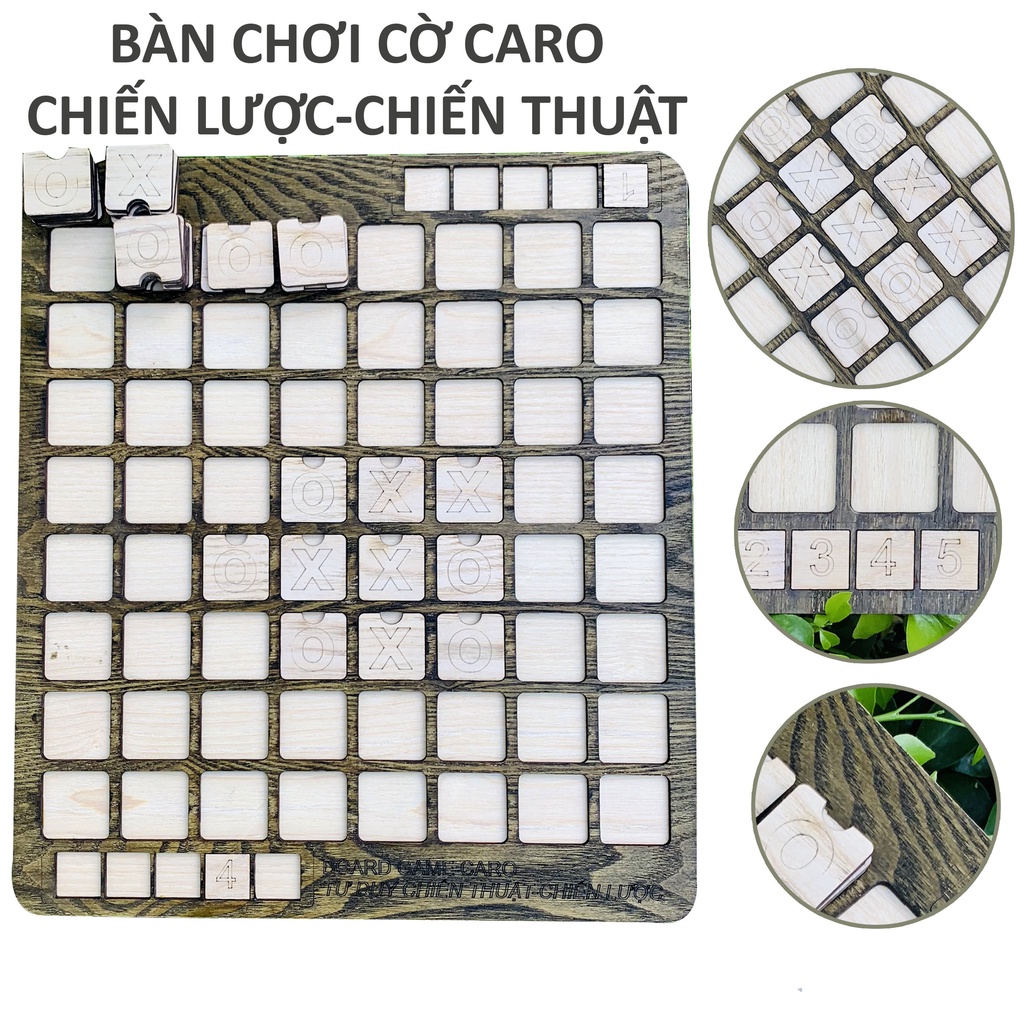 Cờ Caro Benrikids 64 Quân Bằng Gỗ Kiểu Mới Kèm Bàn Cờ Tiện Lợi