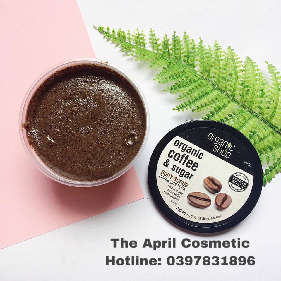 TẨY TẾ BÀO CHẾT BODY ORGANIC SHOP COFFEE SUGAR BODY SCRUB 250ml