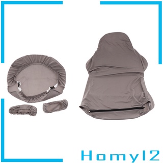 Gray Computer Stretch Swivel Gaming Racing Chair Slipcover Armchair Cover