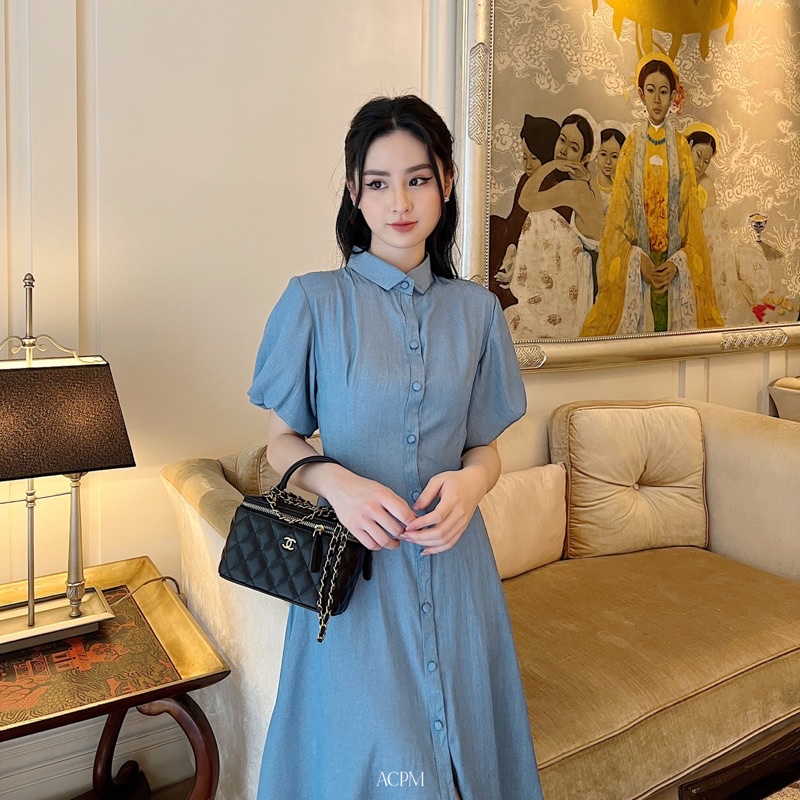 Joly Dress / Váy sơ mi tay phồng