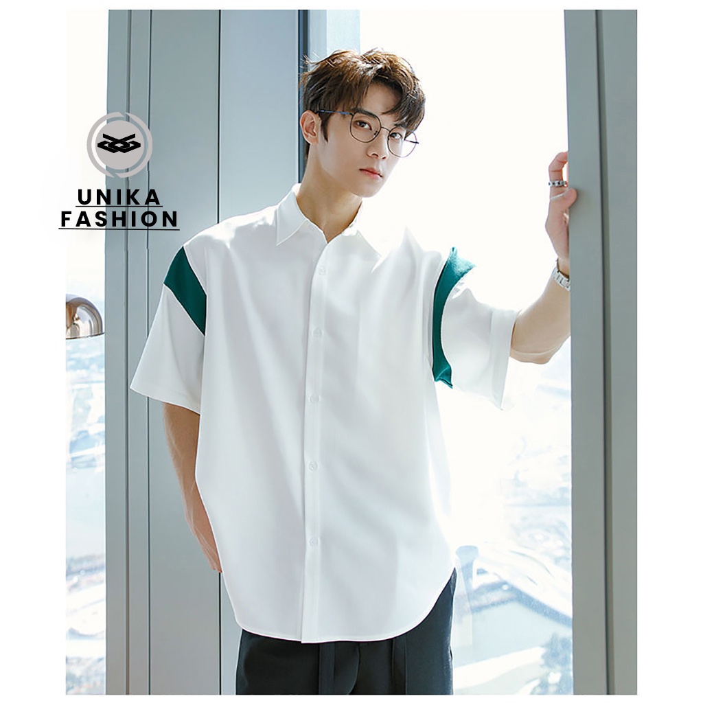 Áo Sơ Mi Tay Ngắn Họa Tiết Phong Cách Hàn Quốc Thời Trang UNISEX Dành Cho Nam Và Nữ ASM46