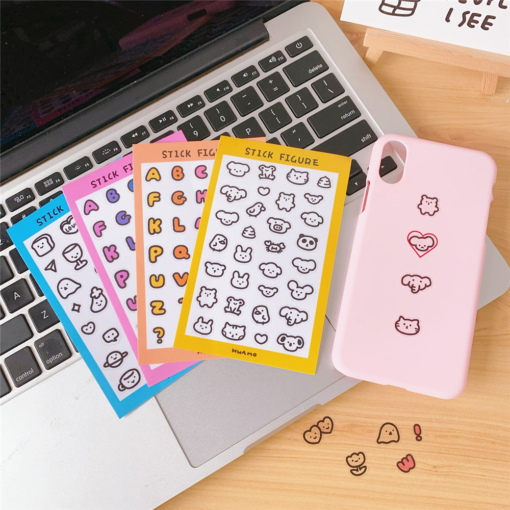 Miếng Dán Trang Trí Hình Chữ Và Mặt Cười Dễ Thương Phong Cách Hàn Quốc