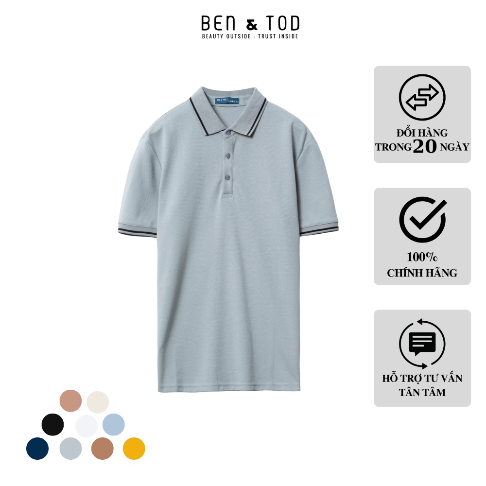 Áo thun polo nam BEN & TOD cotton cao cấp phong cách trẻ trung thanh lịch S21033