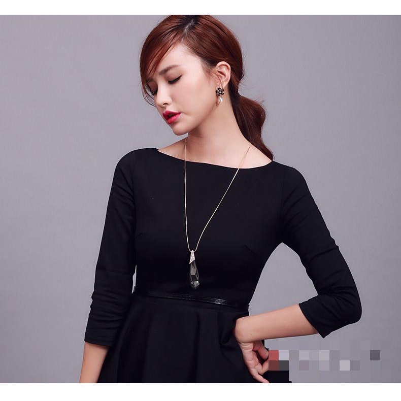 Vòng cổ WANYIFA mặt hình giọt nước đính đá pha lê lớn thời trang cho nữ