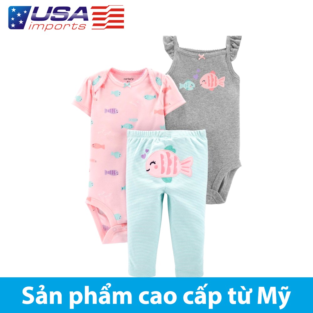Set 3 bodysuit kèm quần Car-tờ Auth Từ Mỹ (16627910)