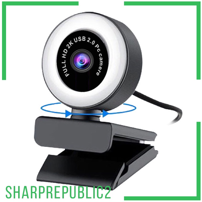 Webcam Sharprepublic2 Mini 1080p / 2k / 5mp Với Đèn Và Micro 1080p | BigBuy360 - bigbuy360.vn