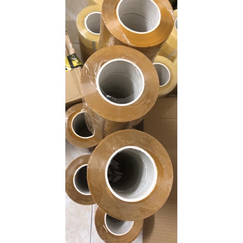 Lẻ 1 cuộn băng dính vàng đục đóng hàng dính  siêu chắc bản 5*2cm