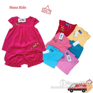 Bộ tole lanh short đùi bé gái Bảo Ngọc chất tole lanh loại 1 mát nhẹ và bền đẹp, thấm hút mồ hôi tốt từ 4 tháng- 4 tuổi